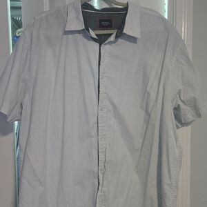 Six Lincoln Men's White And Blue Button-Down Shirt